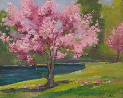 Blossoms By The Lake 16x20